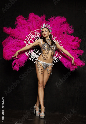 Woman in carnival dress