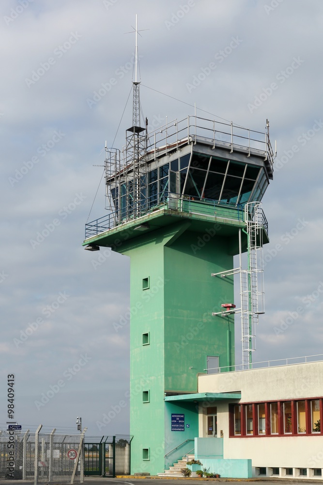 Air traffic control in Lyon Bron airport, France 