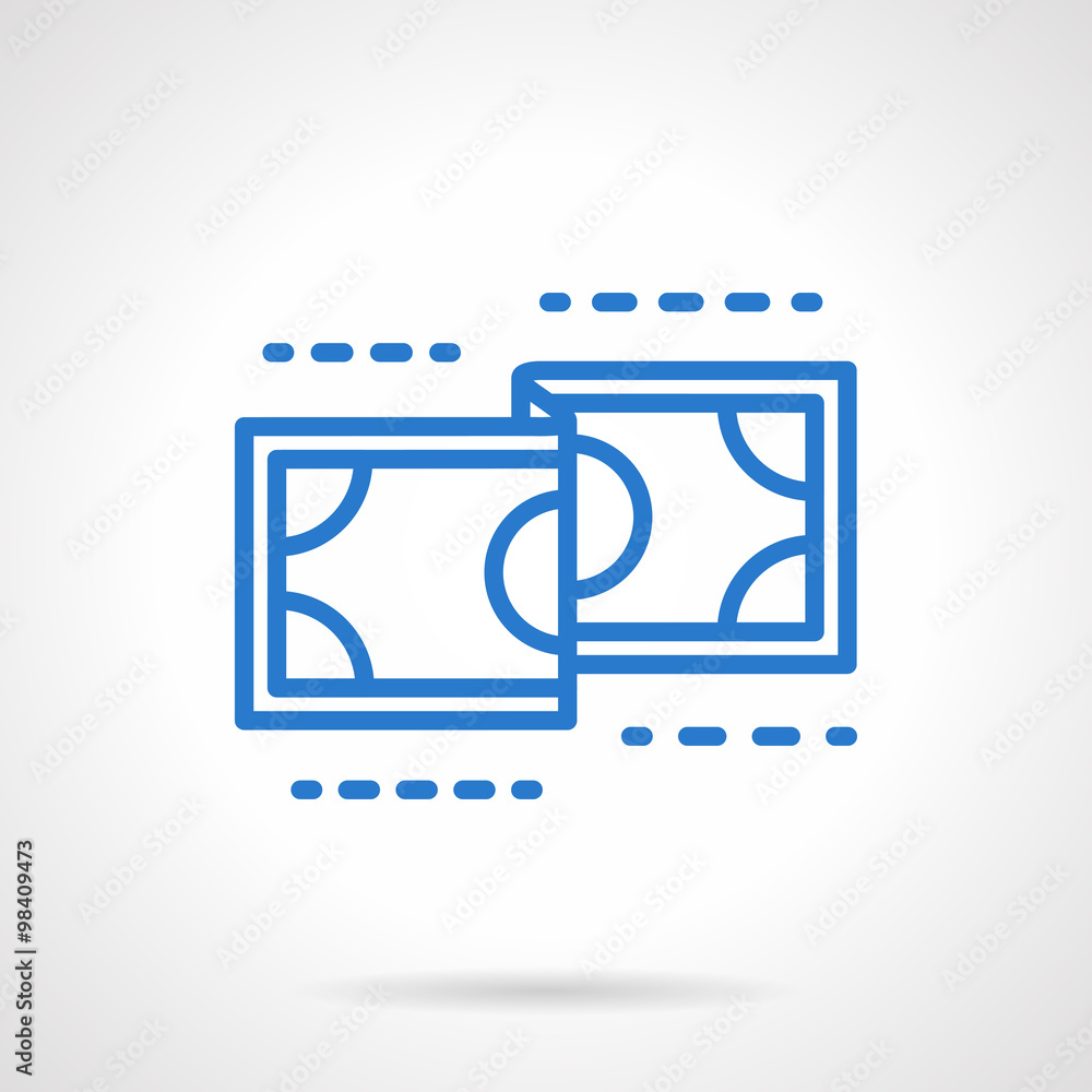 Currency vector icon blue simple line style Currency vector icon blue simple line style