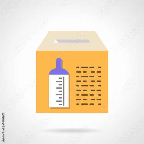Fundraiser for orphanage flat color vector icon