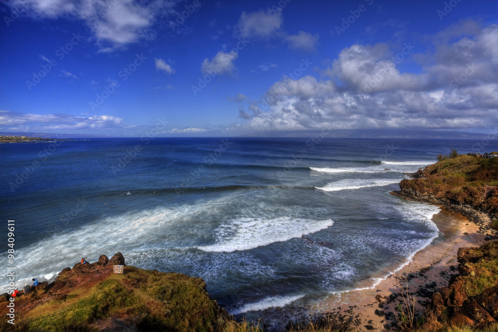 Honolua Bay, a great surfing spot in Hawaii