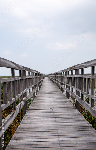 Wood bridge in Khao Sam Roi Yod National Park, Thailand. © photonewman