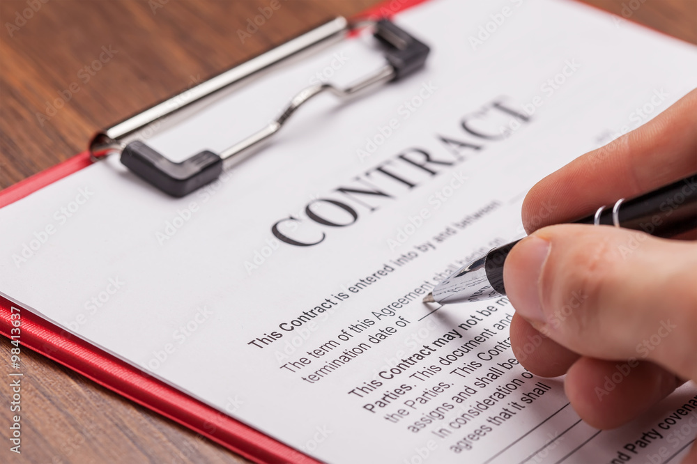 Signing contract Signing contract