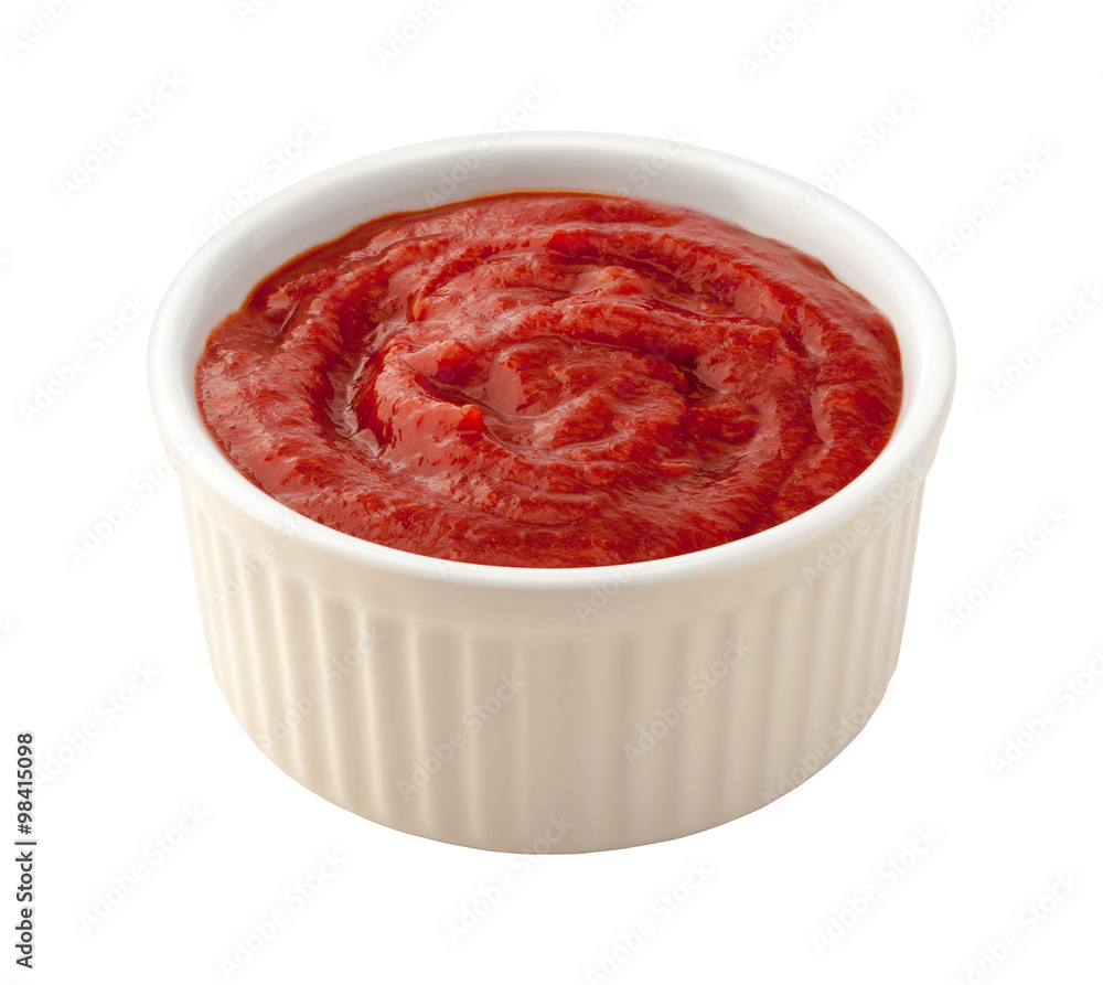 Cocktail Sauce in a White Ramekin Cocktail Sauce in a White Ramekin