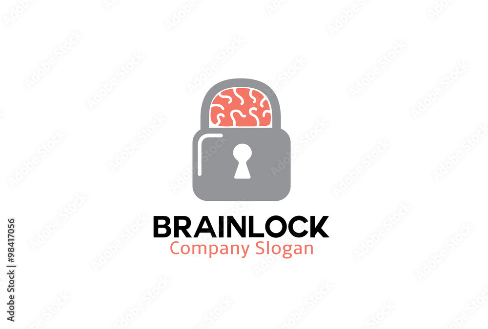 Brain Lock Design Illustration Brain Lock Design Illustration