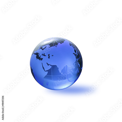 Globe of the World.Eurasia with clipping path