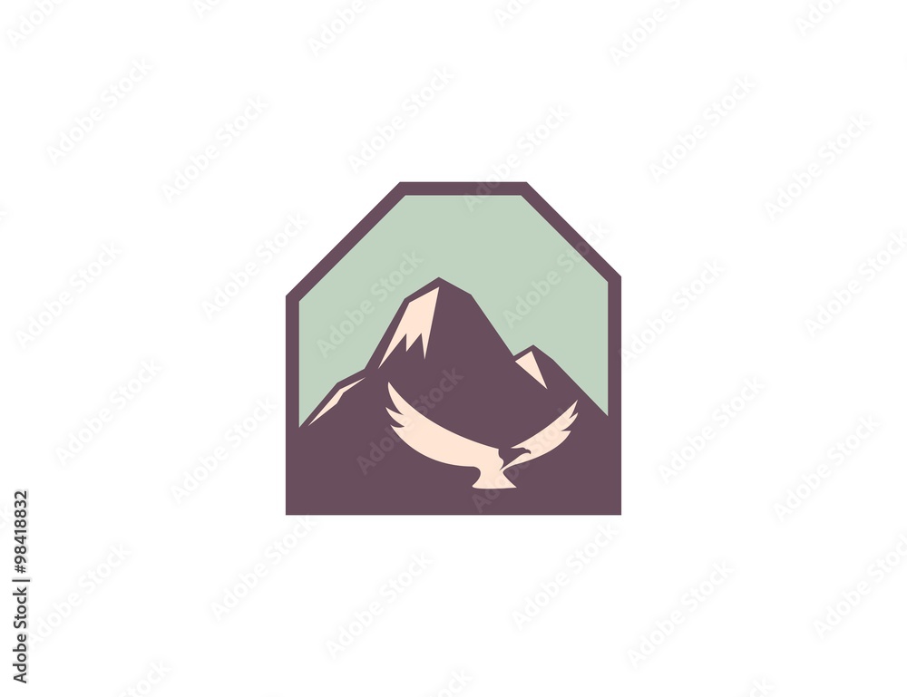 Obraz premium Mountain eagle logo