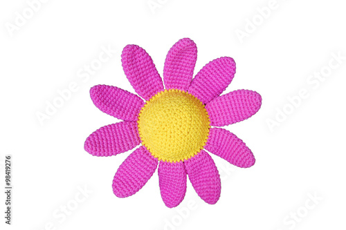Artificial sun flowers on white background