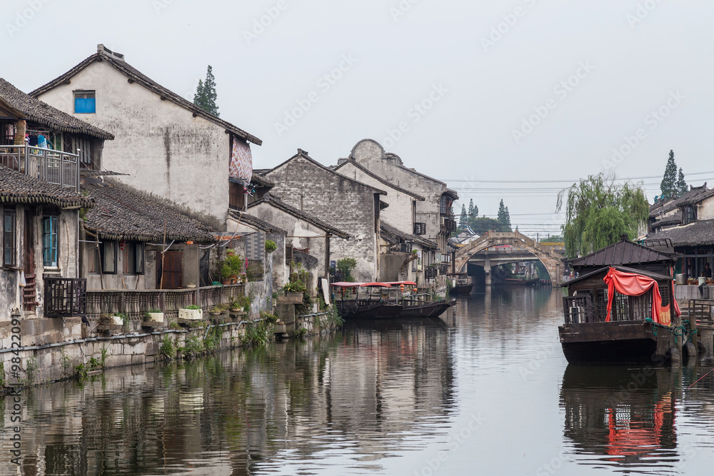 Bridges, canals of Fengjing Zhujiajiao ancient water  town