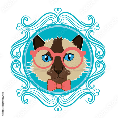 Hispter funny animal cartoon