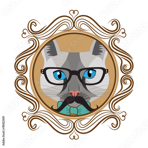 Hispter funny animal cartoon
