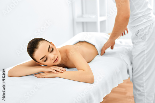 Spa Woman. Massage Procedure In Beauty Spa Salon. Body Care.