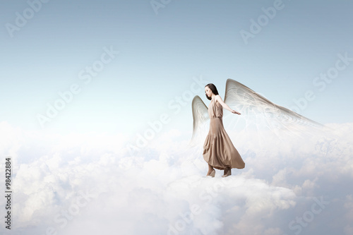 Angel girl flying high