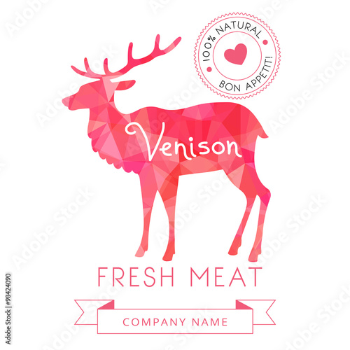 Image meat symbol venison silhouettes of animal for design menus, recipes and packages product