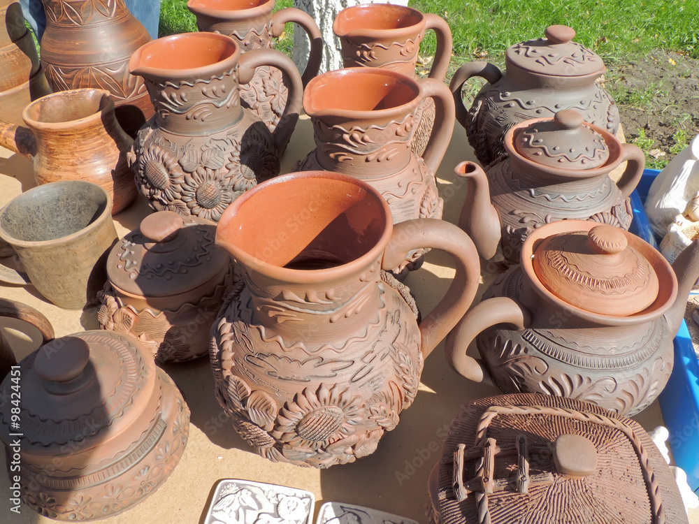 Earthenware pots and mugs