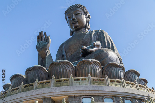Fotografie Tian Tan Big Buddha at Po Lin Monastery on Lantau Island, Hong  Kong