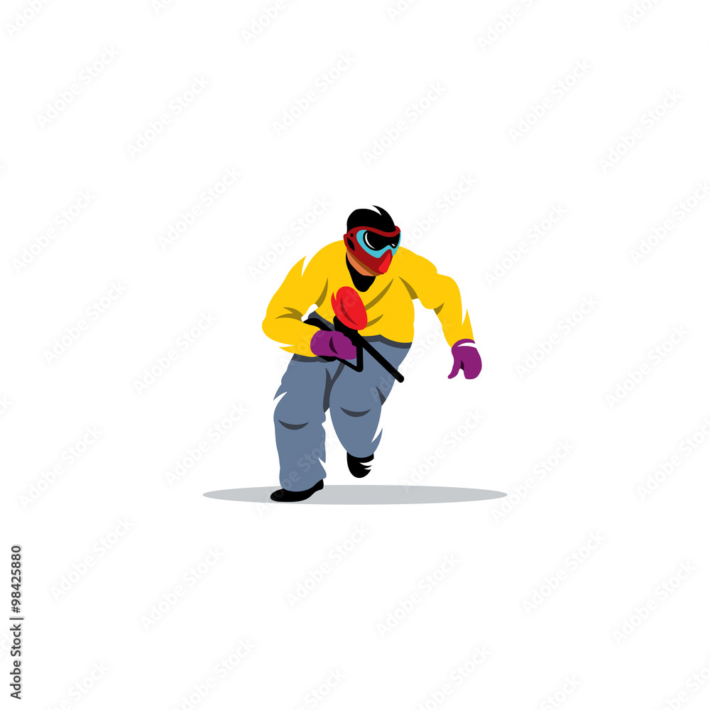 Paintball player. Vector Illustration. Paintball player. Vector Illustration.