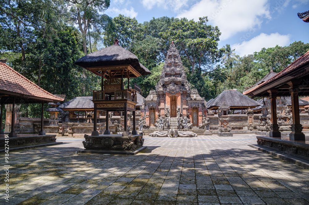 Balinese temple in Ubud Sacred Monkey Forest on   Bali