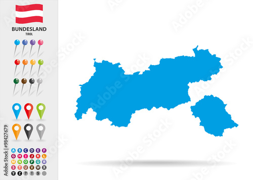 Map of Tirol in Austria