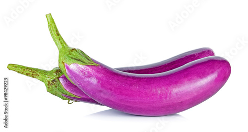 Purple eggplant isolated on the white background