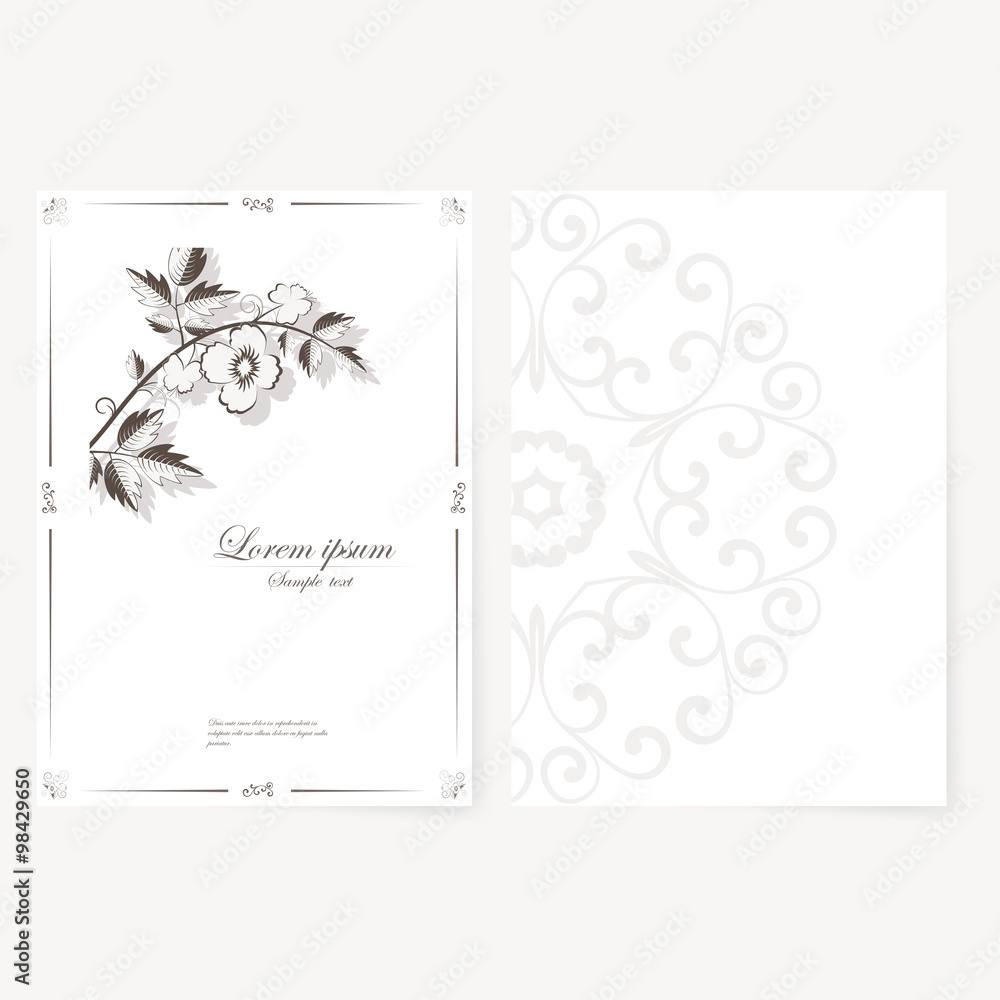 Vector template for folder, business card and invitation Vector template for folder, business card and invitation