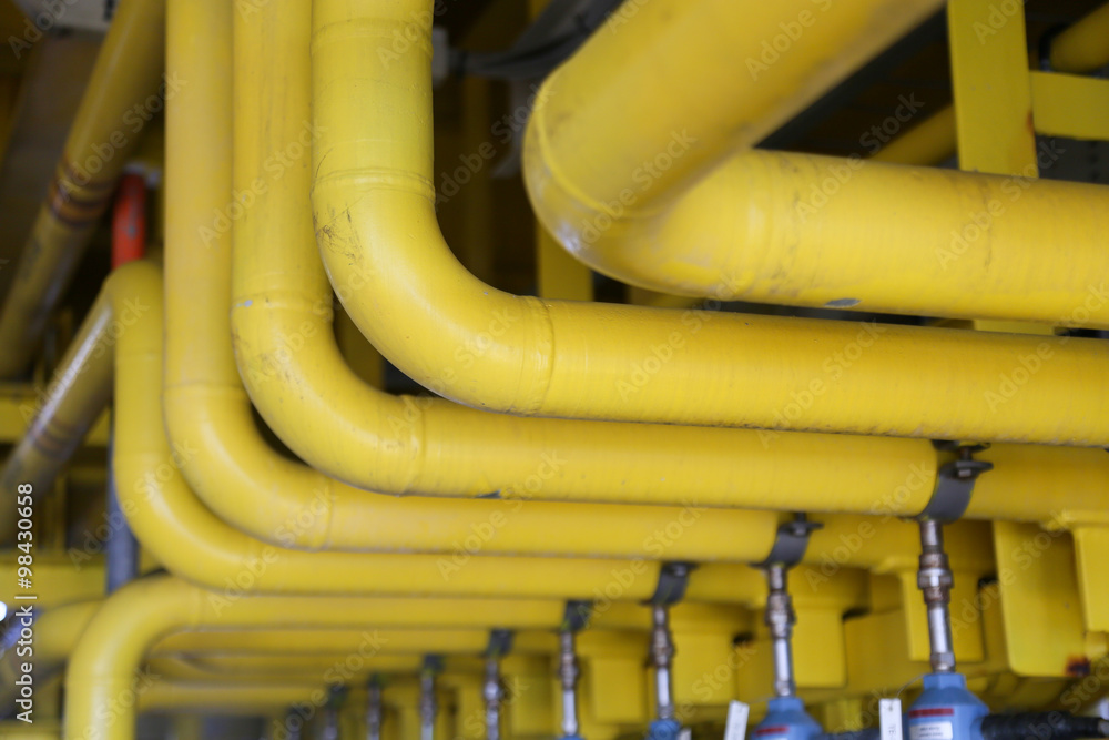 pipelines on oil and gas platform for production, Oil and gas process and control by automation system, Operator control product in oil and gas industry. pipelines on oil and gas platform for production, Oil and gas process and control by automation system, Operator control product in oil and gas industry.