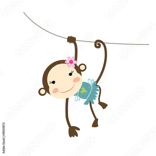 Funny monkey girl for your design