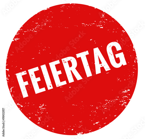 Feiertag Stempel rot
