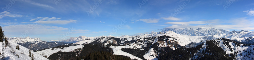 panorama sur les pics de la chaîne alpine