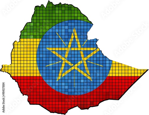 Ethiopia map with flag inside,
Ethiopia map grunge mosaic,
Map of Ethiopia map in mosaic, 
Abstract grunge mosaic vector