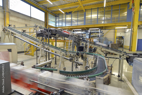 Production line with refined sugar in a factory photo