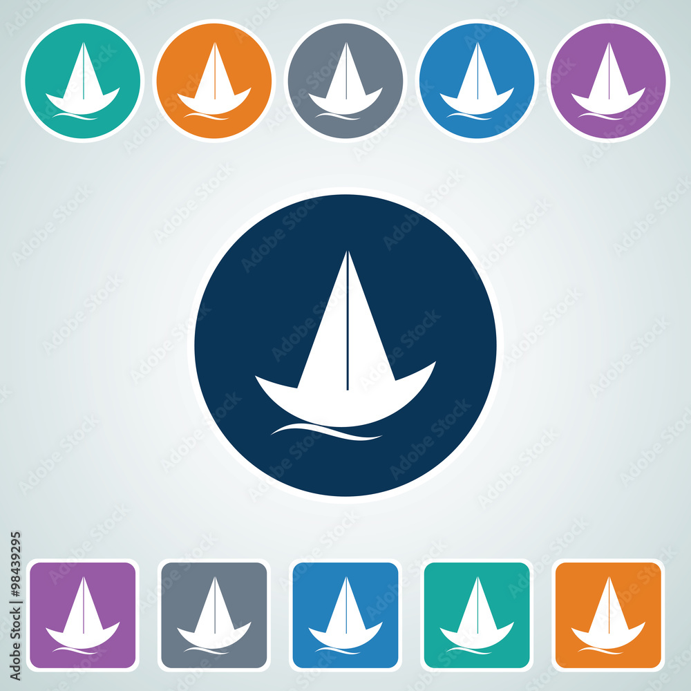 Icon Of Sail Boat Icon Of Sail Boat