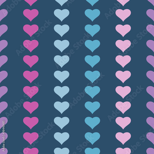 Seamless vector background with decorative hearts