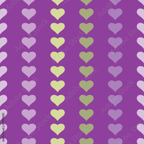 Seamless vector background with decorative hearts