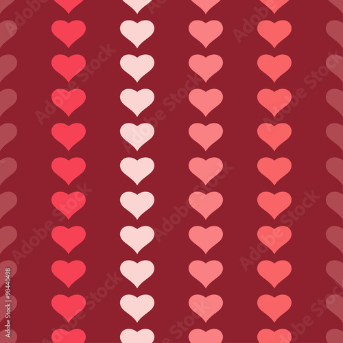 Seamless vector background with decorative hearts