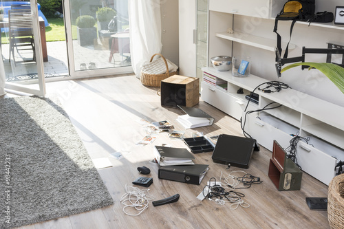 Chaos after burglary in an one-family house