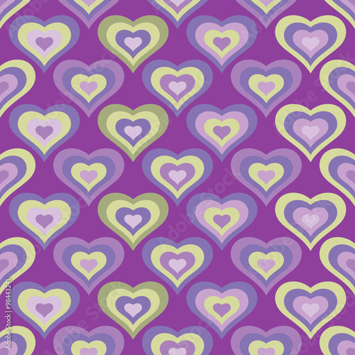 Seamless vector background with decorative hearts