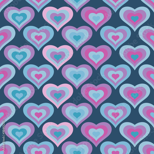 Seamless vector background with decorative hearts