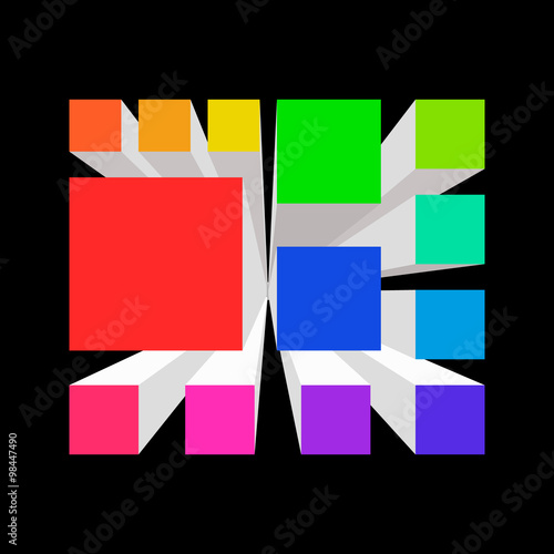 Abstract geometric 3d objec...