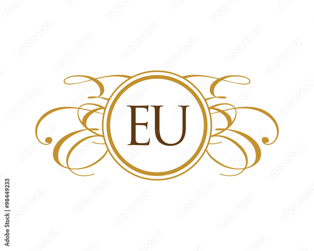 EU Luxury Ornament Initial Logo EU Luxury Ornament Initial Logo