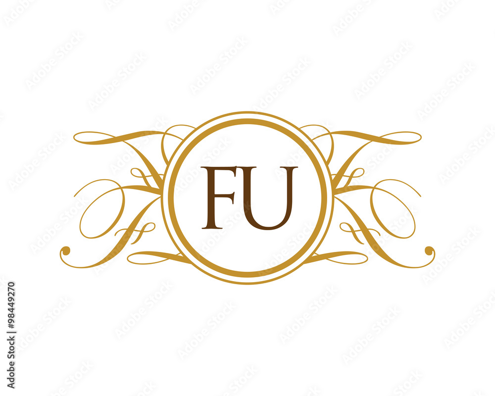 FU Luxury Ornament Initial Logo FU Luxury Ornament Initial Logo
