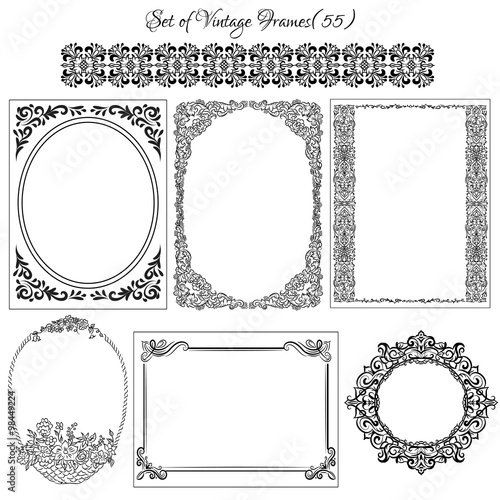 Set of decorative Vintage borders and frames