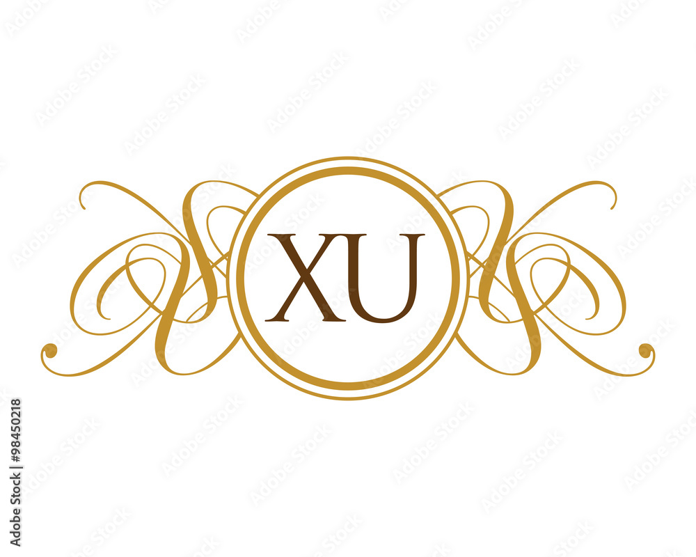 XU Luxury Ornament Initial Logo XU Luxury Ornament Initial Logo