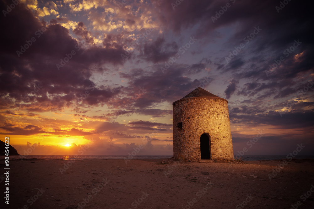 Old windmill ai Gyra beach, Lefkada Old windmill ai Gyra beach, Lefkada