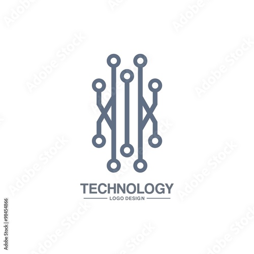 Technology  Networking  Connection  Electric  Simple Design Logo Vector