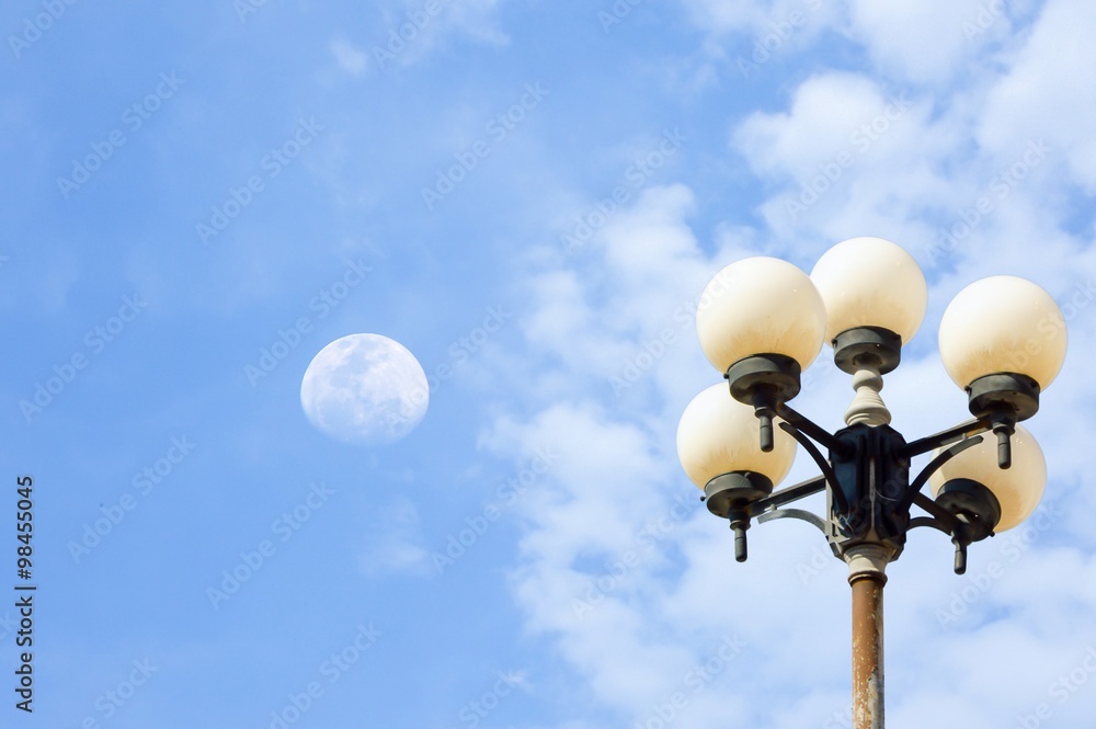 Lamp pole on blue sky Lamp pole on blue sky