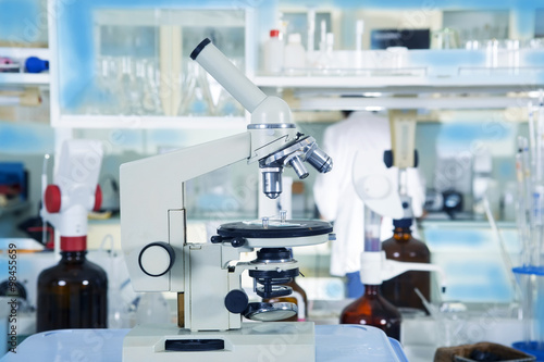 Laboratory Microscope. Scientific and healthcare research background.