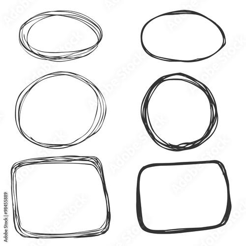Vector Set of Sketch Abstract Doodle Frames