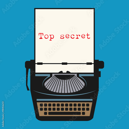 Typewriter with text Top secret