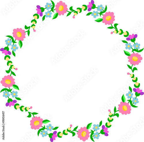 Traditional Hungarian embroidery pattern - circular border